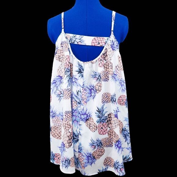 RED by Saks Fifth Avenue Dress Pineapple Print Tank Top Dress Women's Size Small - Picture 2 of 3